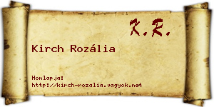 Kirch Rozália névjegykártya